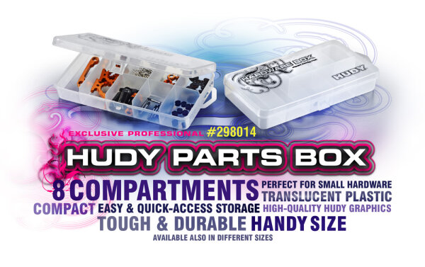 Hudy Sortimentsbox 178x94mm Hardware Box Kleinteile Box 8 F&auml;cher 298014