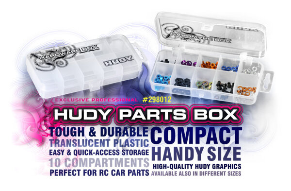 Hudy Sortimentsbox 132x62mm Hardware Box Kleinteile Box  10 F&auml;cher 298012