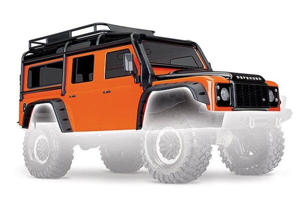 Traxxas Land Rover Defender Karo orange durchsichtige Fenster TRX8011A