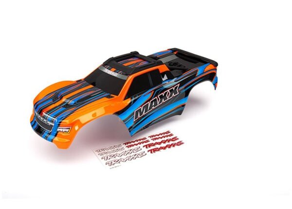 Traxxas Maxx Karosserie Orange 1:10 fertig lackiert incl. &Uuml;berollb&uuml;gel TRX8911T