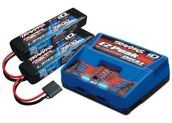 Traxxas DUAL Peak Plus Lader incl. 2x 7600 maH 7,4 Lipo Akkus TRX2991GX