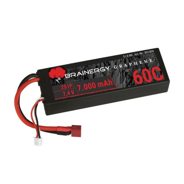 YUKI Brainergy LIPO 2S 7,4V 7000mAh 60C 801009 Deans Hardcase
