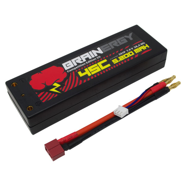 Lipo Akku 2 S 7,4V 5200mAh 45C 4,0mm Hardcase Fahrakku 801000A-20