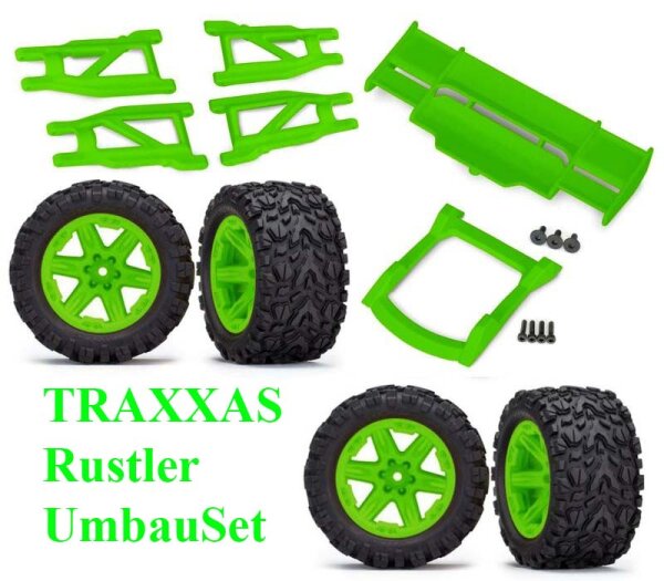 Traxxas Rustler 4x4 UmbauSET Upgrade Grün VXL TRX67-UPG-SET-G
