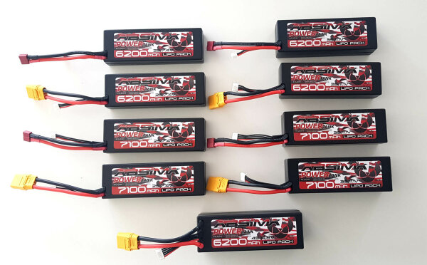 Lipo Akkus 7.4v - 14,8V 6000mAh-7100mAh Fahrakkus Absima Traxxas Akku