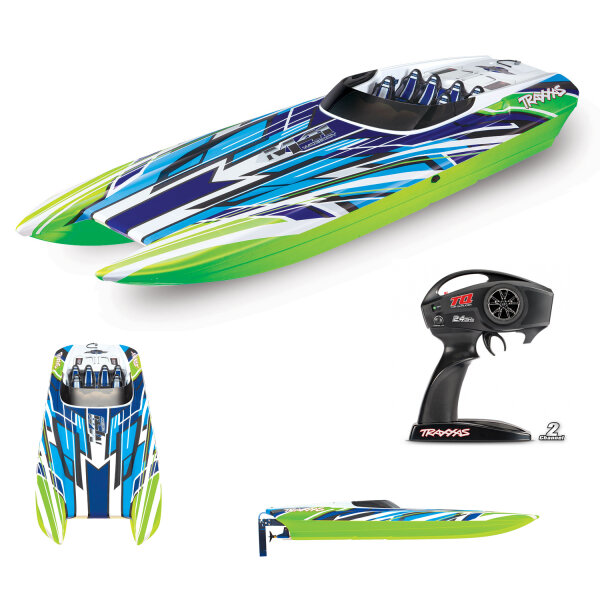 Traxxas M41 DCB Rennboot Widebody 6S TSM RTR Catamaran TRX57046-4GRNX Grün