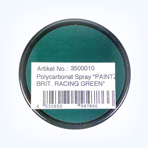 LEXAN Farbe ABSIMA Polycarbonat Color Lack Spray 150 ml Paintz rc Lack Brit. Racing Grün