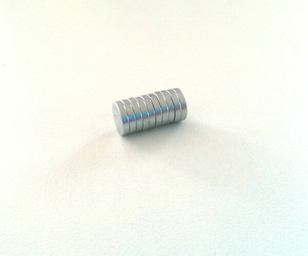 10 St&uuml;ck Extra starke Neodym Magnete 10 x 1,5 mm Scheiben runde 10mm x 1,5mm