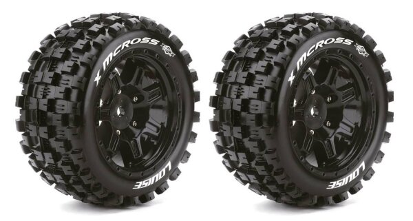 LOUISE X-Rowdy Sport-Reifen Felge schwarz 24mm TRAXXAS X-MAXX LOUT3352B
