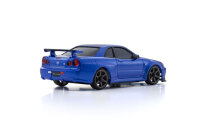 Mini-Z AWD Nissan Skyline GT-R V-Spec Nur.II R34 Blue...