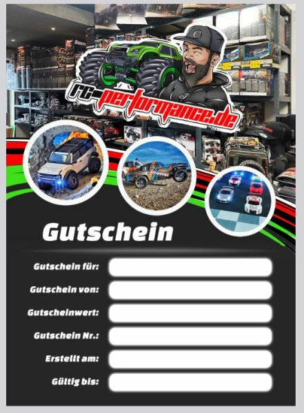 RC-PERFORMANCE Gutschein im Wert von 150 Euro