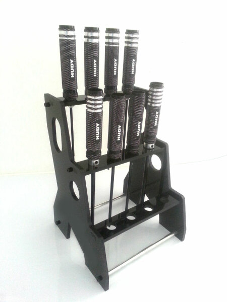 Hudy Werkzeug Set 6x Innensechskant 1x Schlitz 1x Kreuz Schraubenzieher incl. Ständer