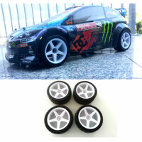 Reifen + Felgen Set R&auml;der f&uuml;r HPI Wr8 Flux Ken Block  NEU TOP Angebot 4 Stk.