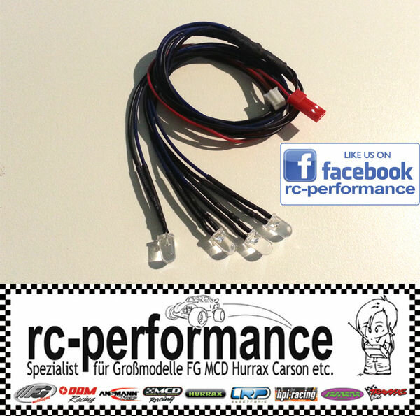 4x Led´s einbaufertig Anschluss an Empfänger  5-10 Volt  FG MCD Losi HPI CF