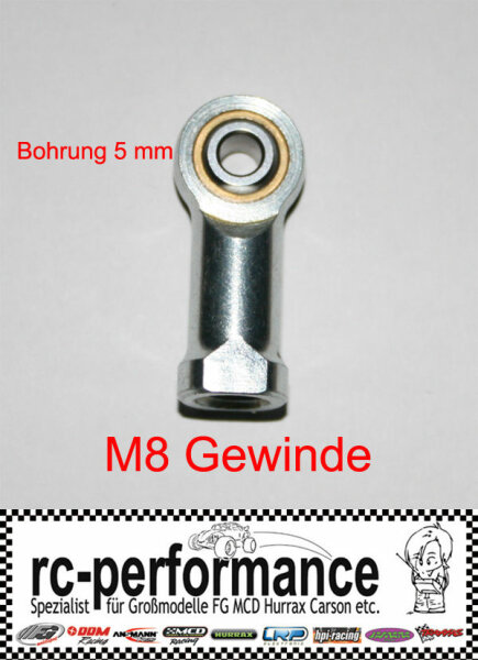 Stahlkugelgelenk M8 5mm Bohrung FG Marder links Gewinde Kugelgelenk HPI