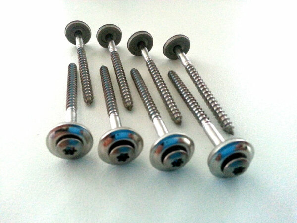 Spenglerschrauben V2 Edelstahl 4,5 mm x 65 mm Torx Tx20 Scheibe 15mm