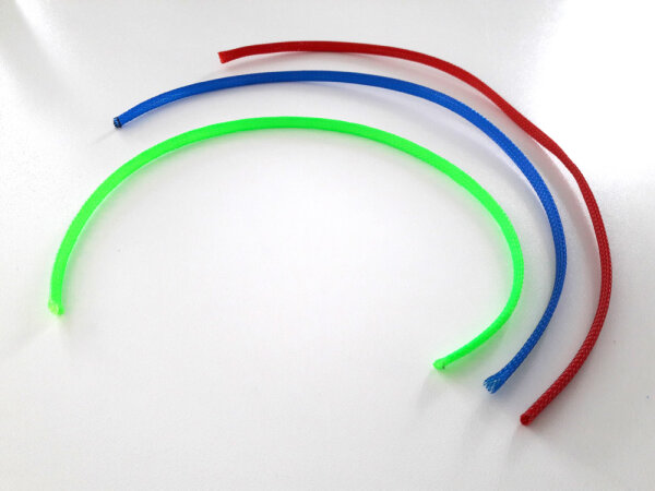 Geflechtschlauch Gewebeschlauch Kabelschutz farbig 6 - 11 mm versch. Farbig