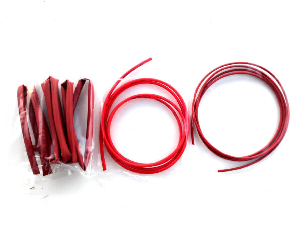 Schrumpfschlauch 1 Meter verschiedene Größen 1 - 4 mm Rot