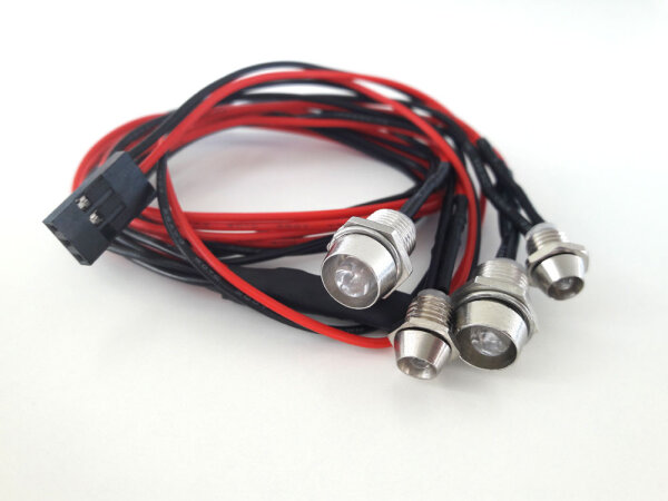LED Set incl. Aluminium Halterung für Rc Cars 2x Weiß 2x Rot 2320041 Absima