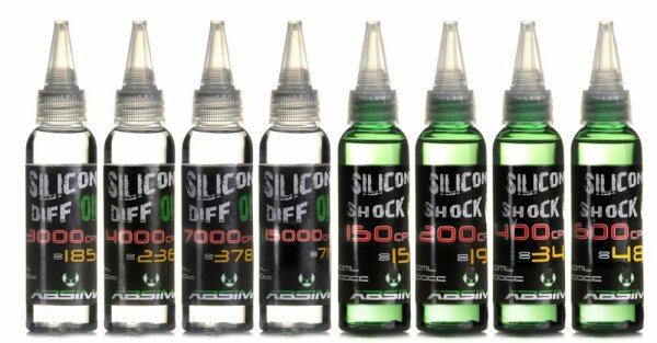 Absima Silikon Stoßdämpferöl Differential Öl 100-10000000 cps je 60 ml 550 CPS