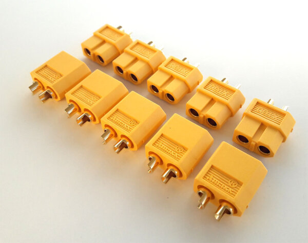 XT60 Hochstrom Gold Stecker Buchse Akku Nylon Lipo 10 Stk (5 Paar) AMASS