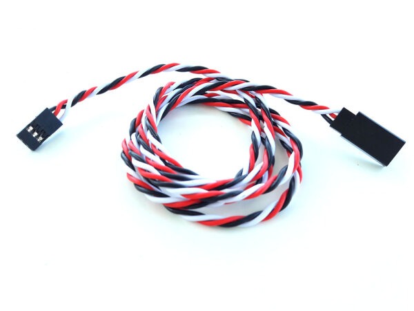 Servoverlängerungskabel 45 cm verdrillt JR Stecker Goldkontakt Uni Kabel Servo