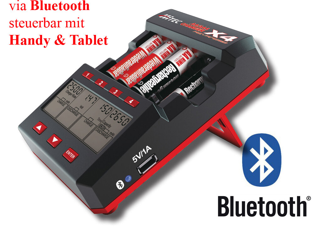 hitec multicharger x4 aa aaa advance 114126 mignon 12v 240v nimh nicd