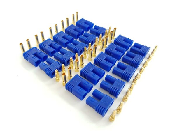 20 Stk. EC2  Stecker + Buchse Set (10 Paar) AMASS Goldkontakt E-flite