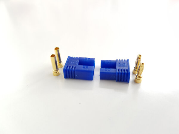 2Stk. EC2  Stecker + Buchse Set (1 Paar) AMASS Goldkontakt E-flite