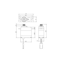 Sav&ouml;x Servo SW-0250MG Wasserdicht 3,5-5kg Lenk Gasservo MIDI Servo 29,5x14x32,5